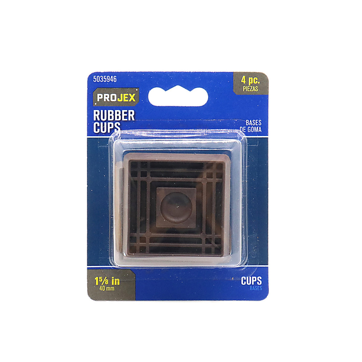 Projex - P0017 - Rubber Caster Cup Brown Square 1-5/8 in. W X 1-5/8 in. L 4 pk