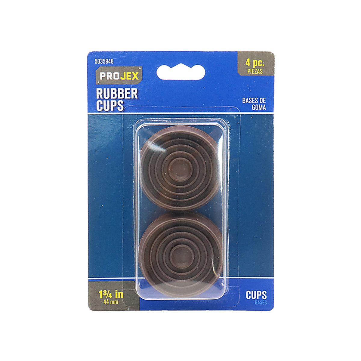 Projex - P0014 - Rubber Caster Cup Brown Round 1-3/4 in. W 4 pk