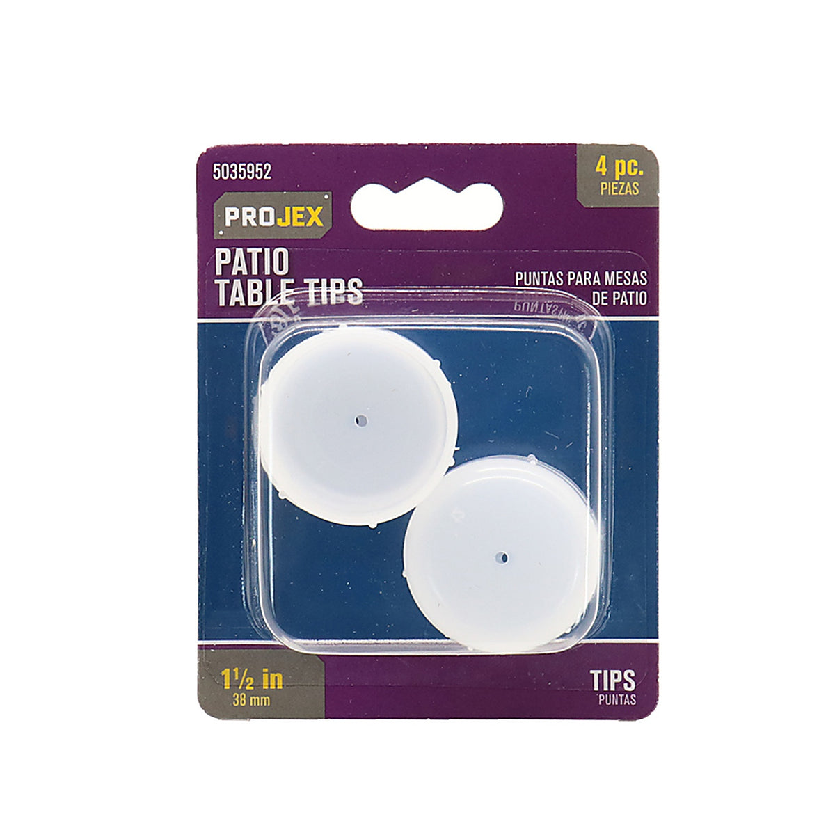 Projex - P0082 - Plastic Patio Table Tips White Round 1-1/2 in. W 4 pk