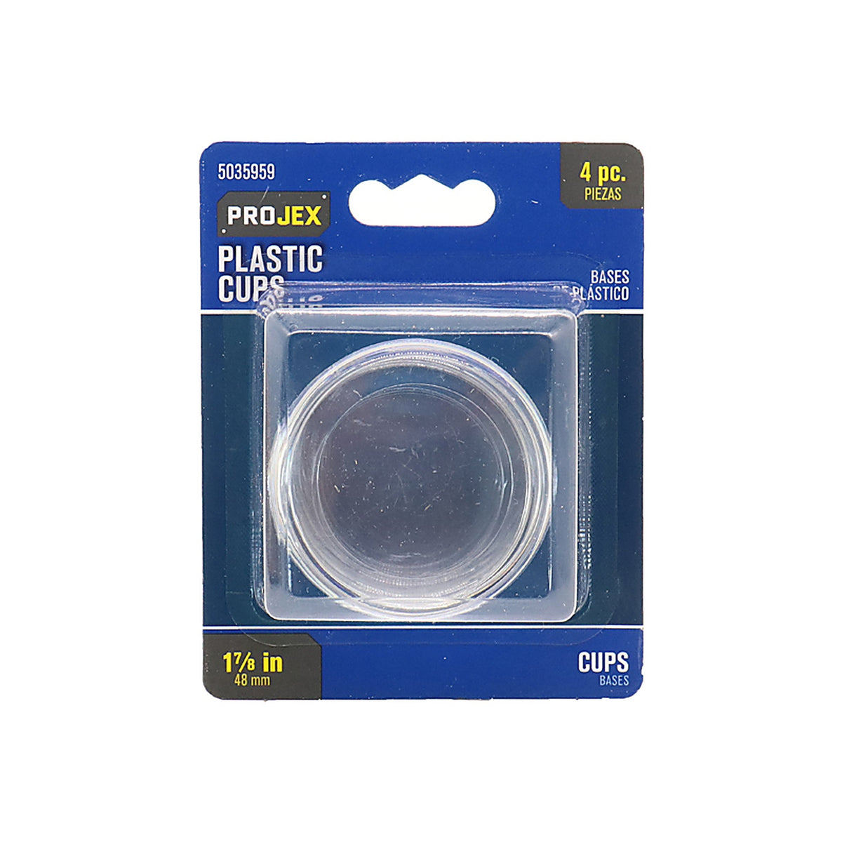 Projex - P0018 - Plastic Caster Cup Clear Round 1-7/8 in. W 4 pk