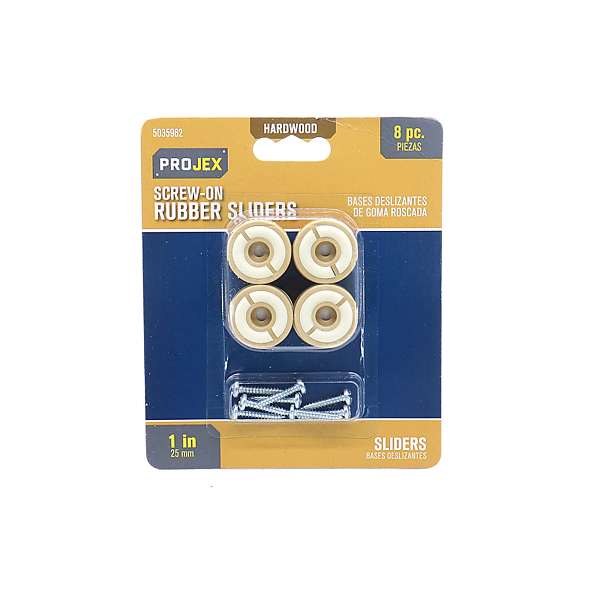 Projex - P0040 - Beige 1 in. Screw-On Rubber Chair Glide 8 pk