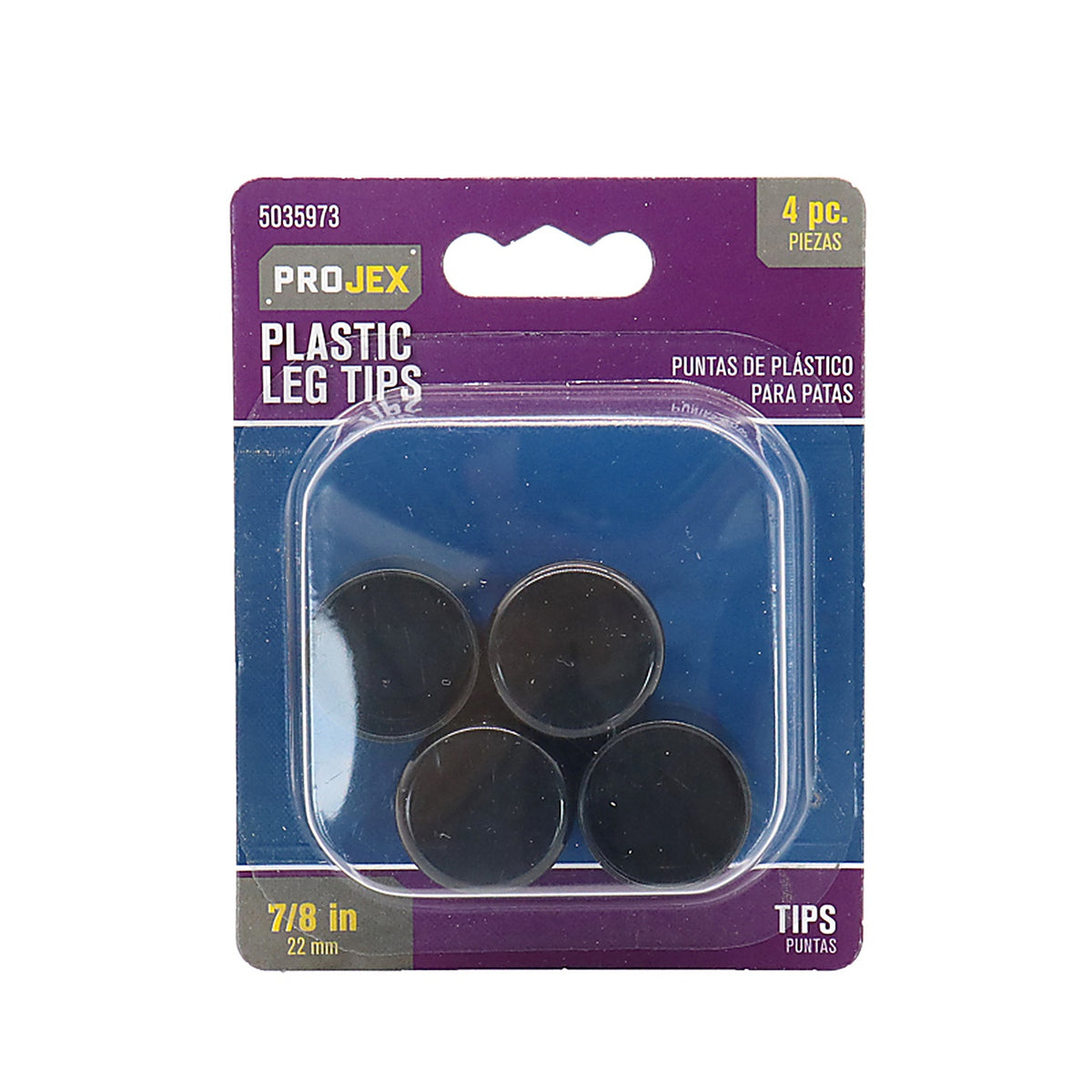 Projex - P0059 - Plastic Leg Tip Black Round 7/8 in. W 4 pk