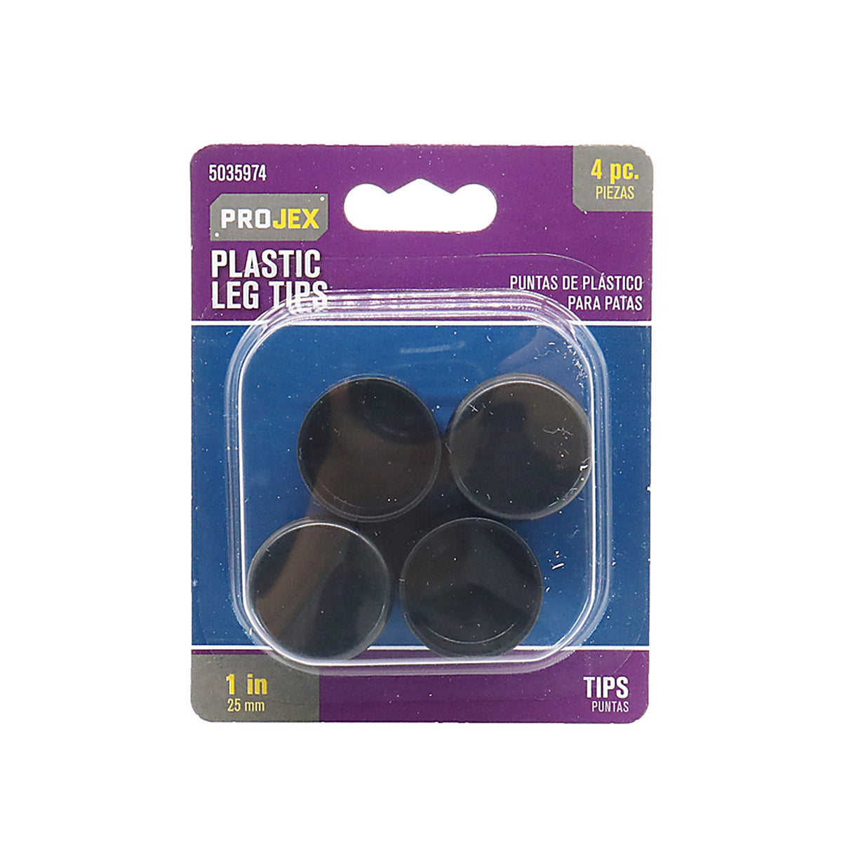 Projex - P0058 - Plastic Leg Tip Black Round 1 in. W 4 pk