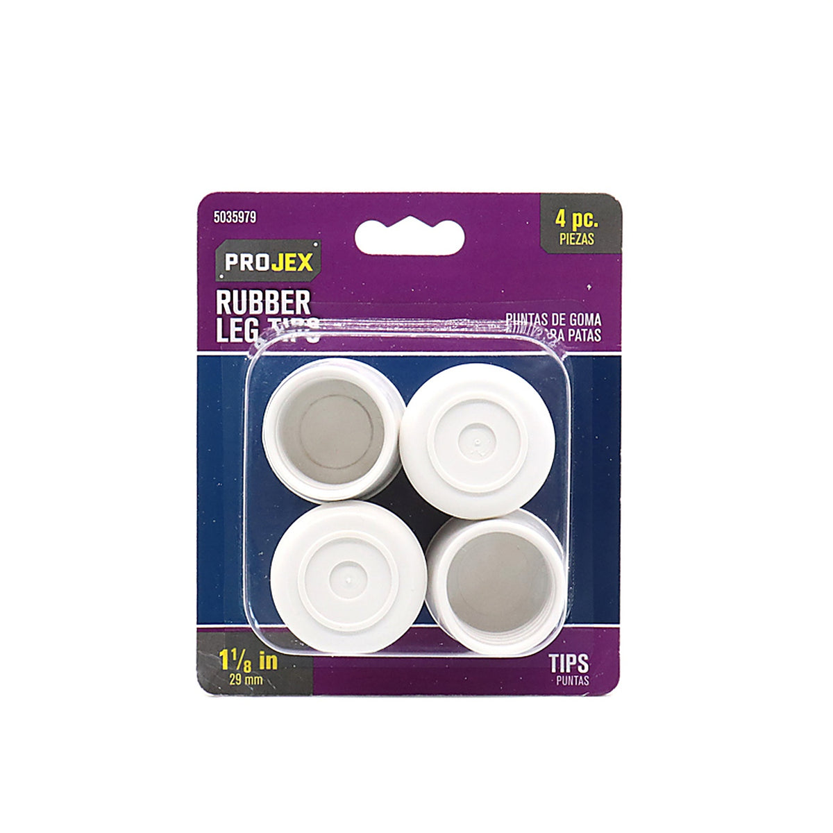 Projex - P0055 - Rubber Leg Tip Off-White Round 1-1/8 in. W 4 pk