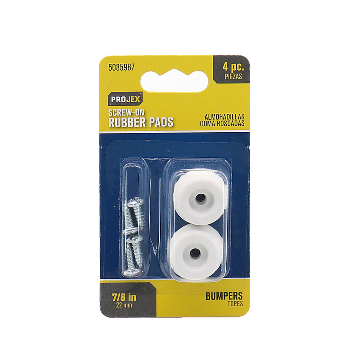 Projex - P0119 - Rubber Bumper Pad Off-White Round 7/8 in. W 4 pk
