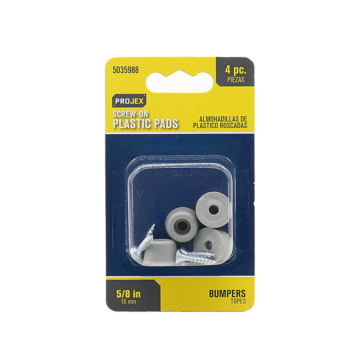 Projex - P0122 - Plastic Bumper Pad Gray Round 5/8 in. W 4 pk