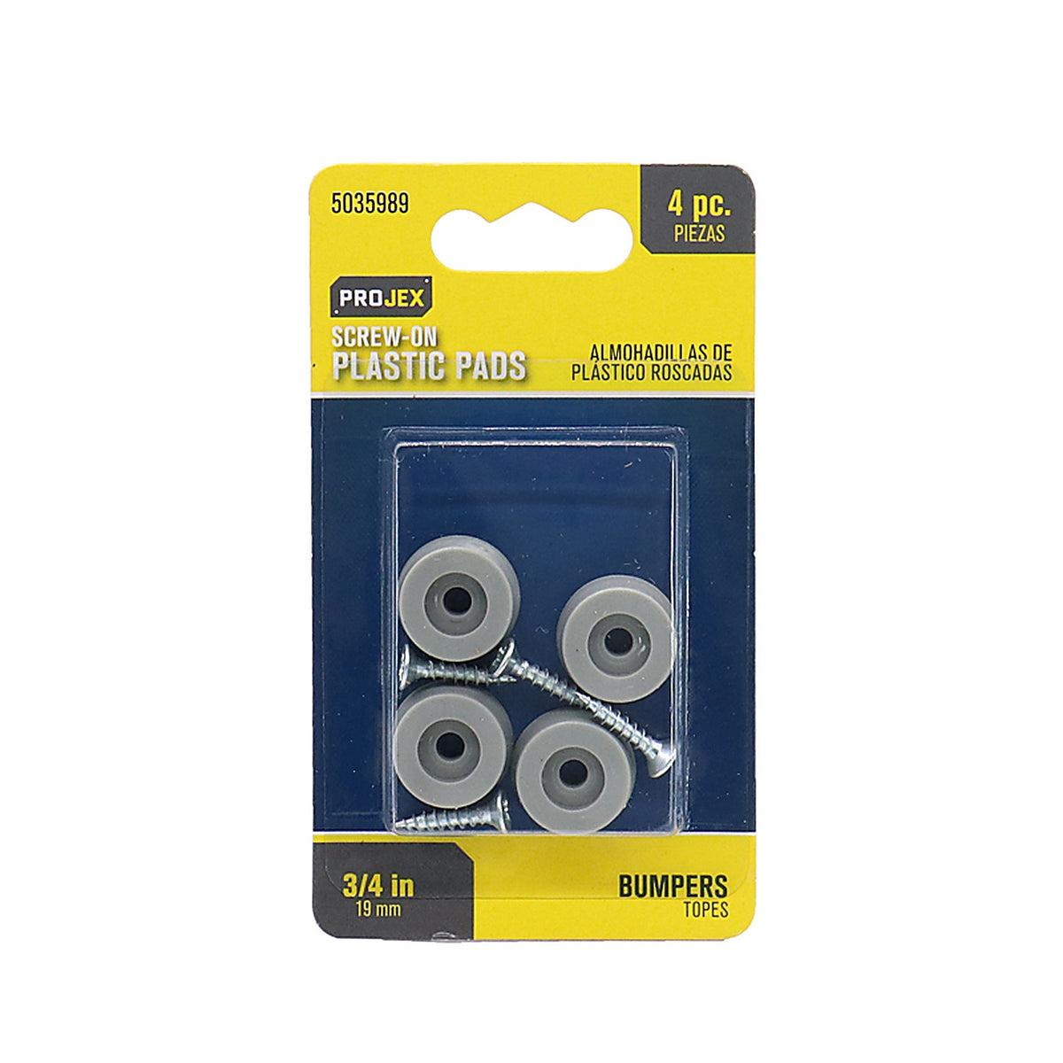 Projex - P0123 - Plastic Bumper Pad Gray Round 3/4 in. W 4 pk