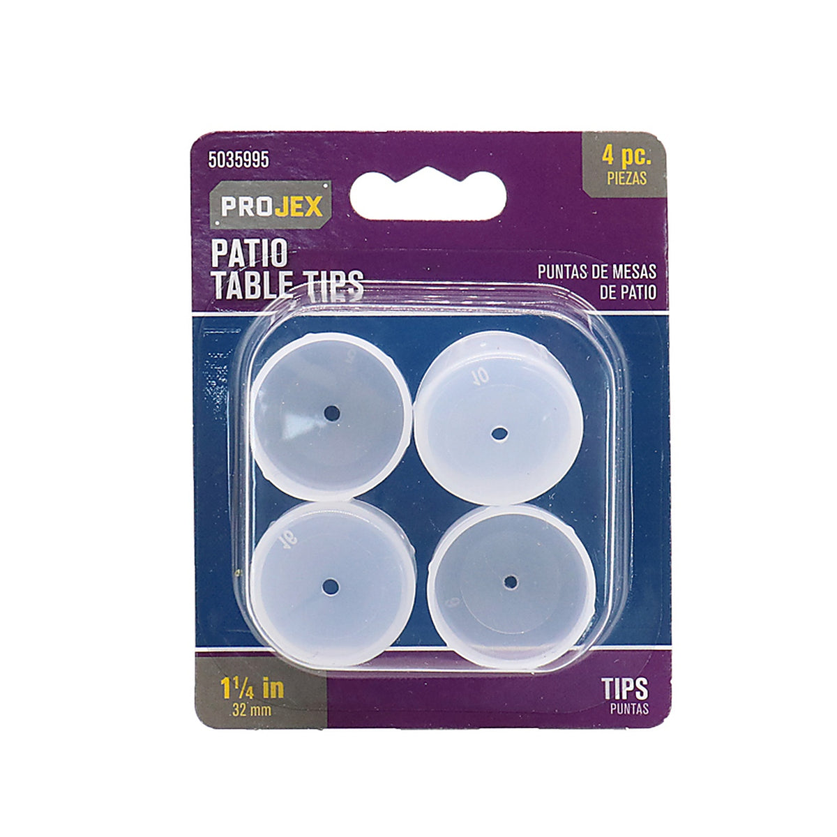 Projex - P0083 - Plastic Patio Table Tips Clear Round 1-1/4 in. W 4 pk