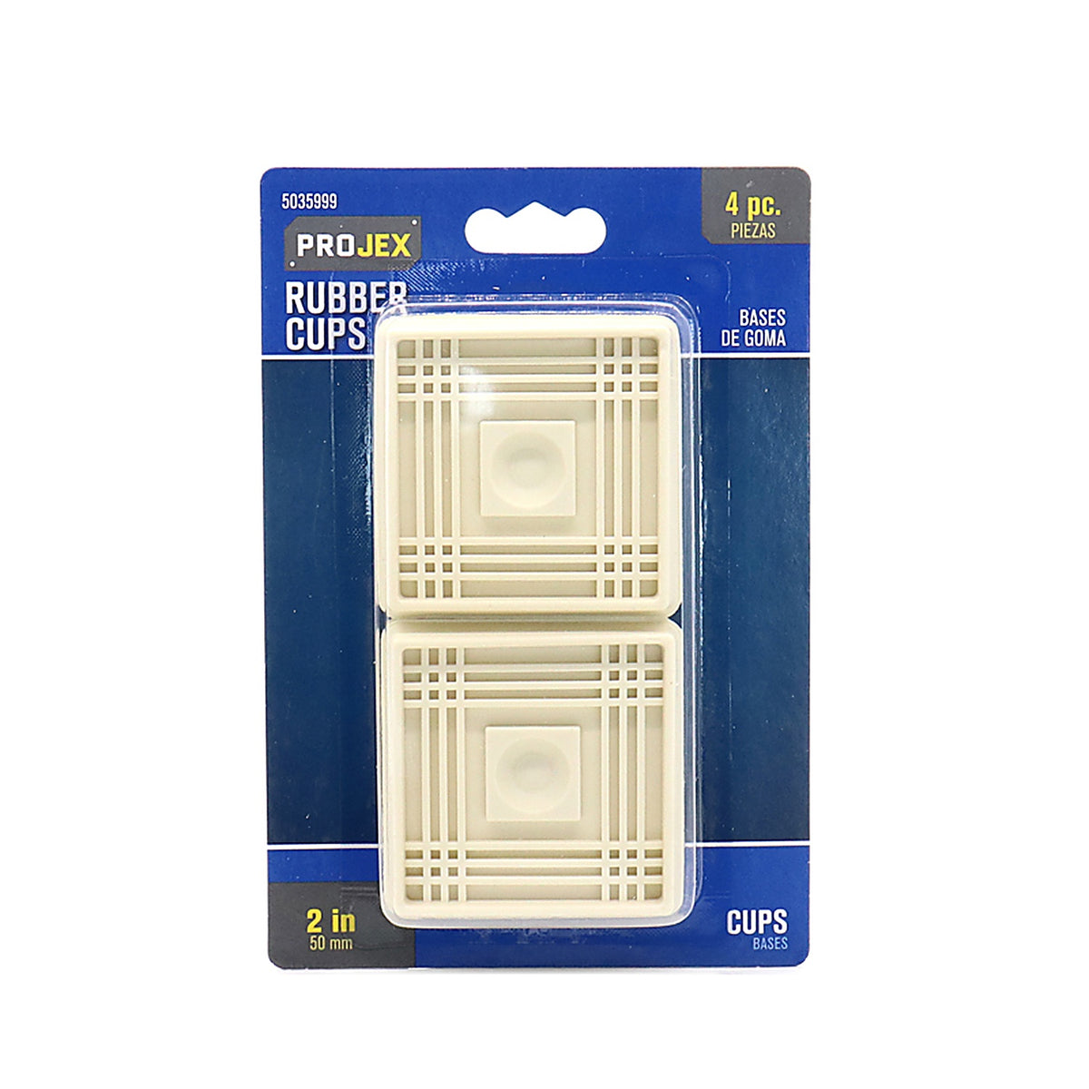 Projex - P0021 - Rubber Caster Cup White Square 2 in. W X 2 in. L 4 pk