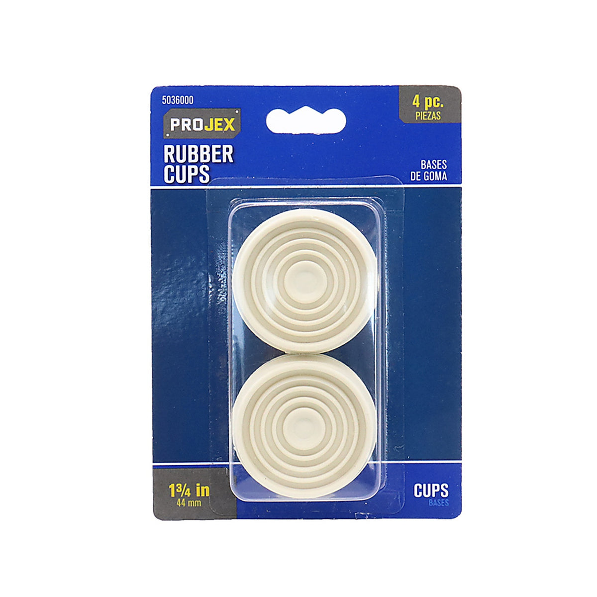 Projex - P0022 - Rubber Caster Cup White Round 1-3/4 in. W 4 pk