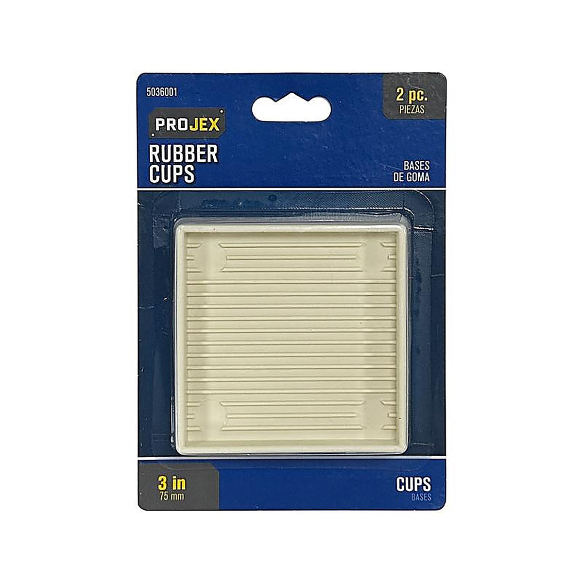 Projex - P0023 - Rubber Caster Cup White Square 3 in. W X 3 in. L 4 pk