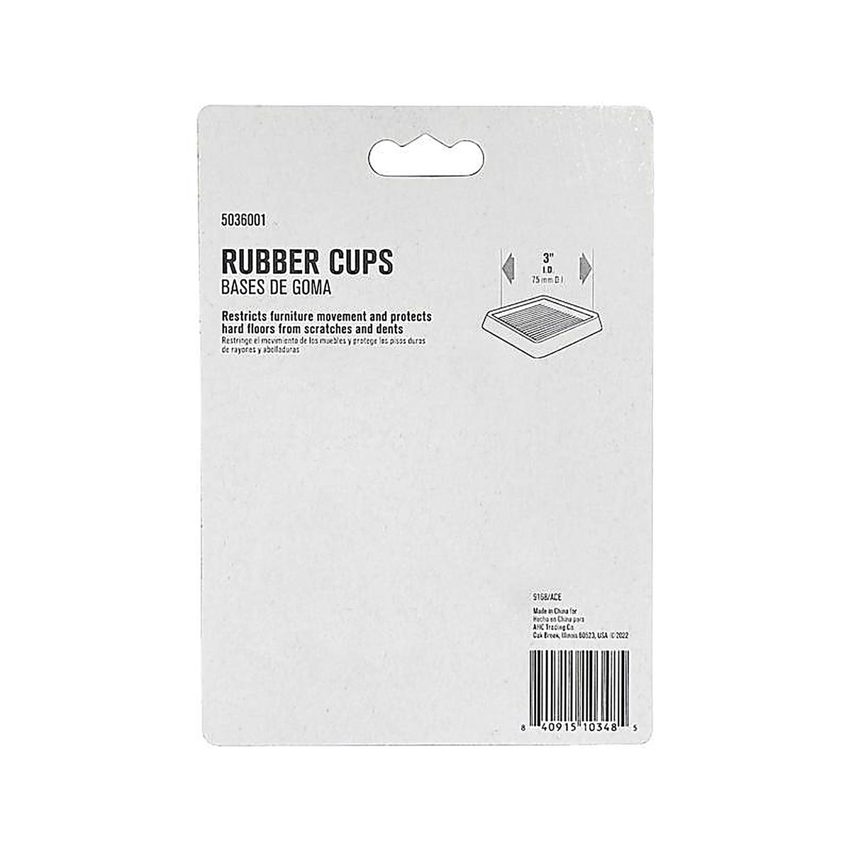 Projex - P0023 - Rubber Caster Cup White Square 3 in. W X 3 in. L 4 pk