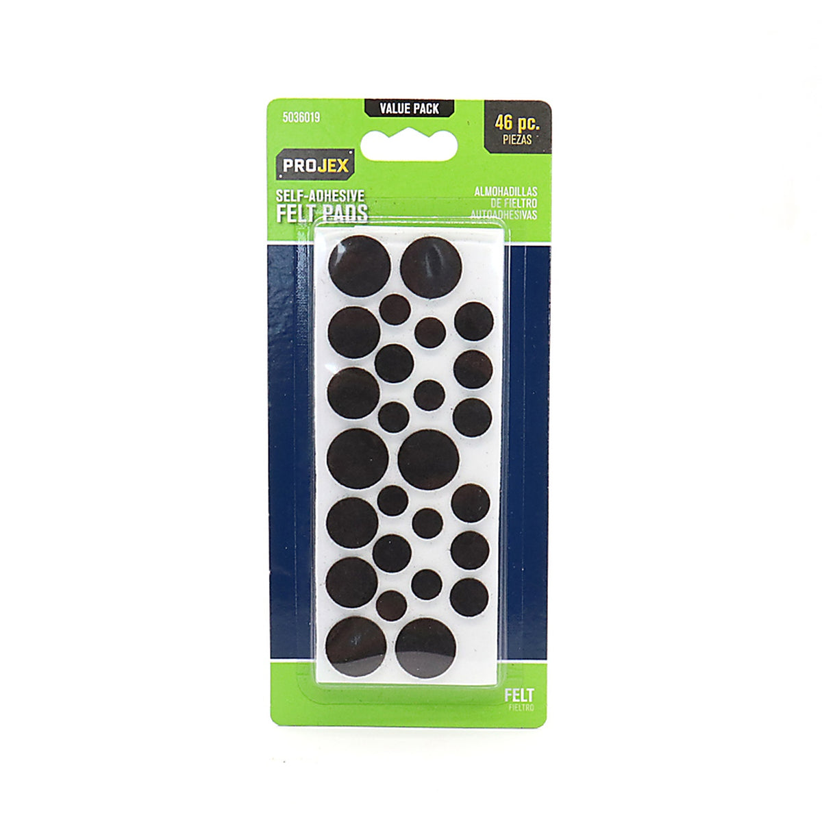 Projex - P0111 - Felt Self Adhesive Surface Pad Brown Round various in. W 46 pk