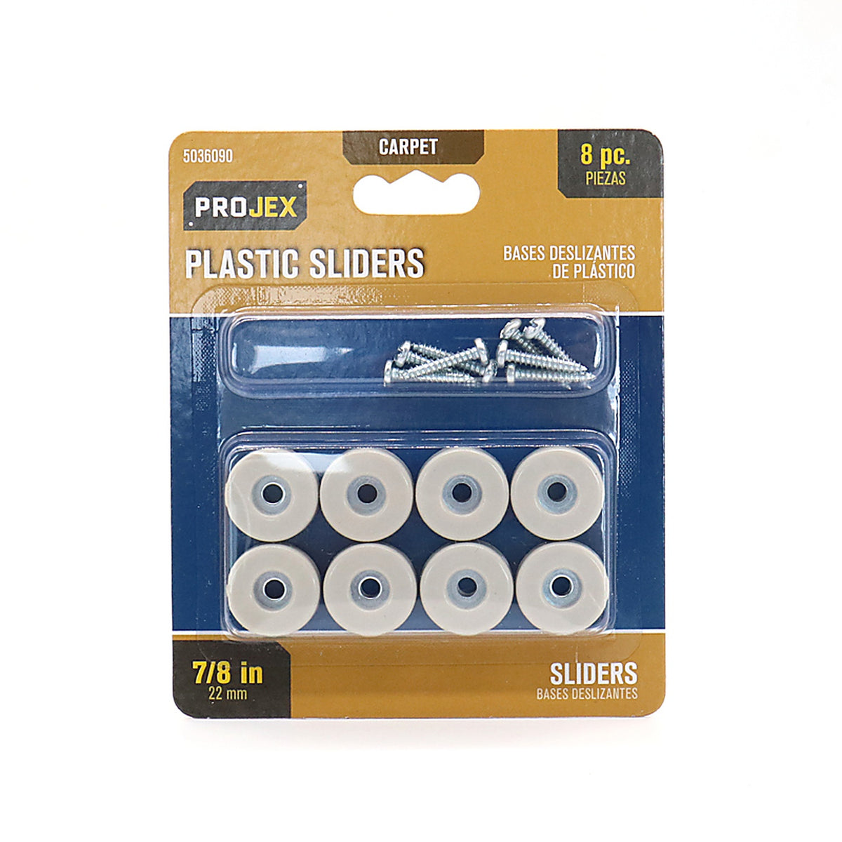 Projex - P0034 - White 7/8 in. Nail-On Plastic Chair Glide 8 pk