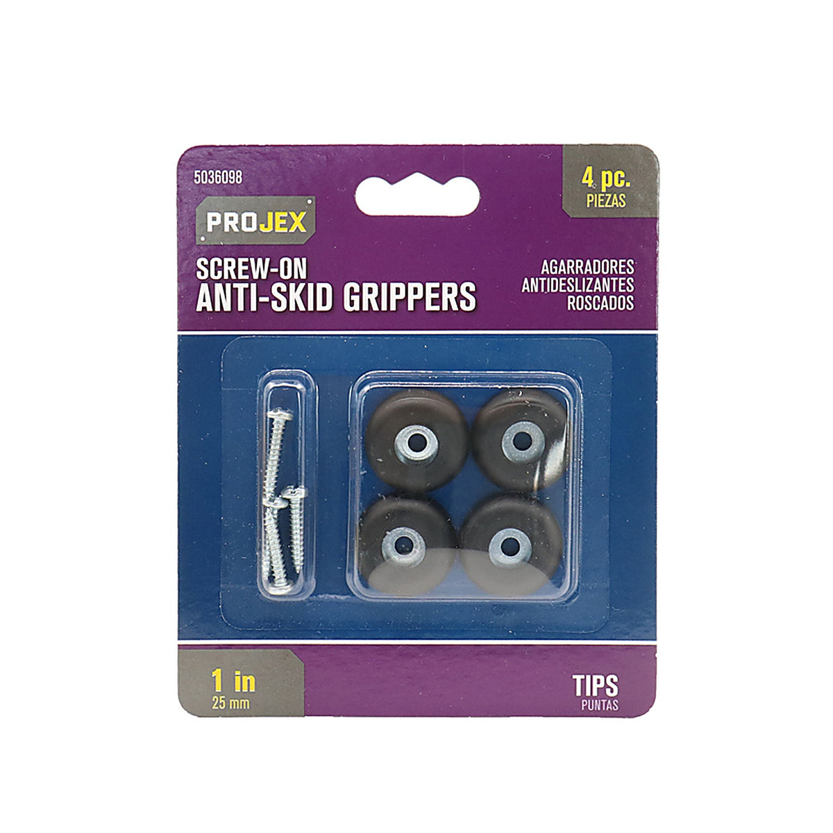 Projex - P0026 - Plastic Heavy Duty Anti-Skid Pad Black Round 1 in. W 4 pk