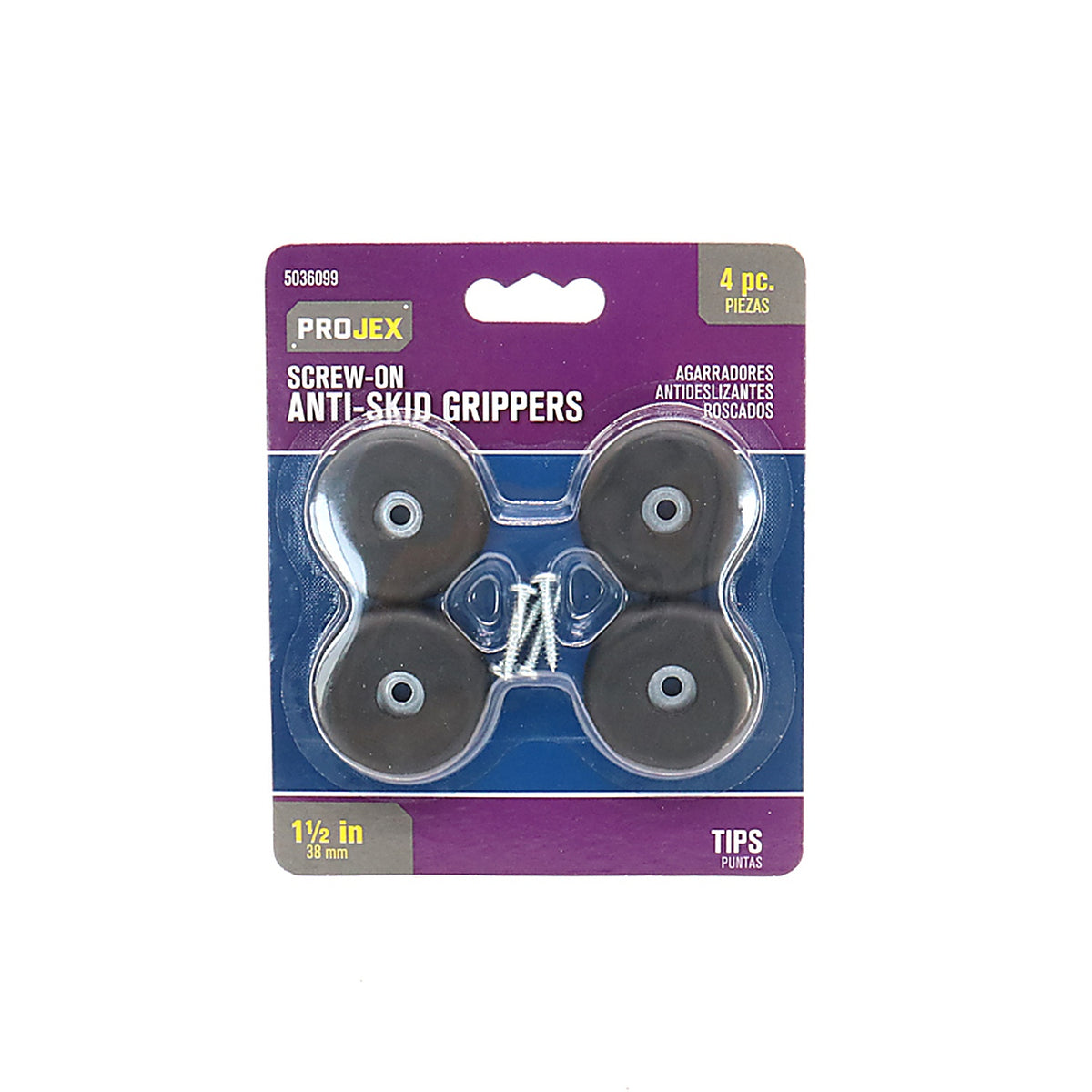 Projex - P0027 - Plastic Heavy Duty Anti-Skid Pad Black Round 1-1/2 in. W 4 pk