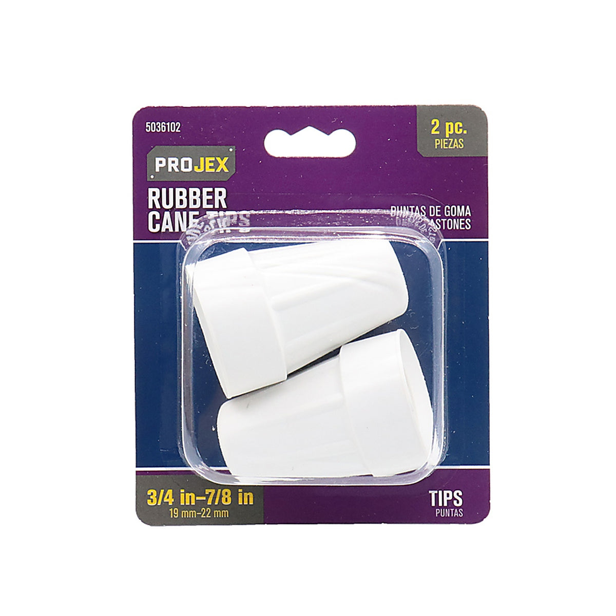 Projex - P0057 - Rubber Crutch/Cane Tip Off-White Round 7/8 in. W 2 pk