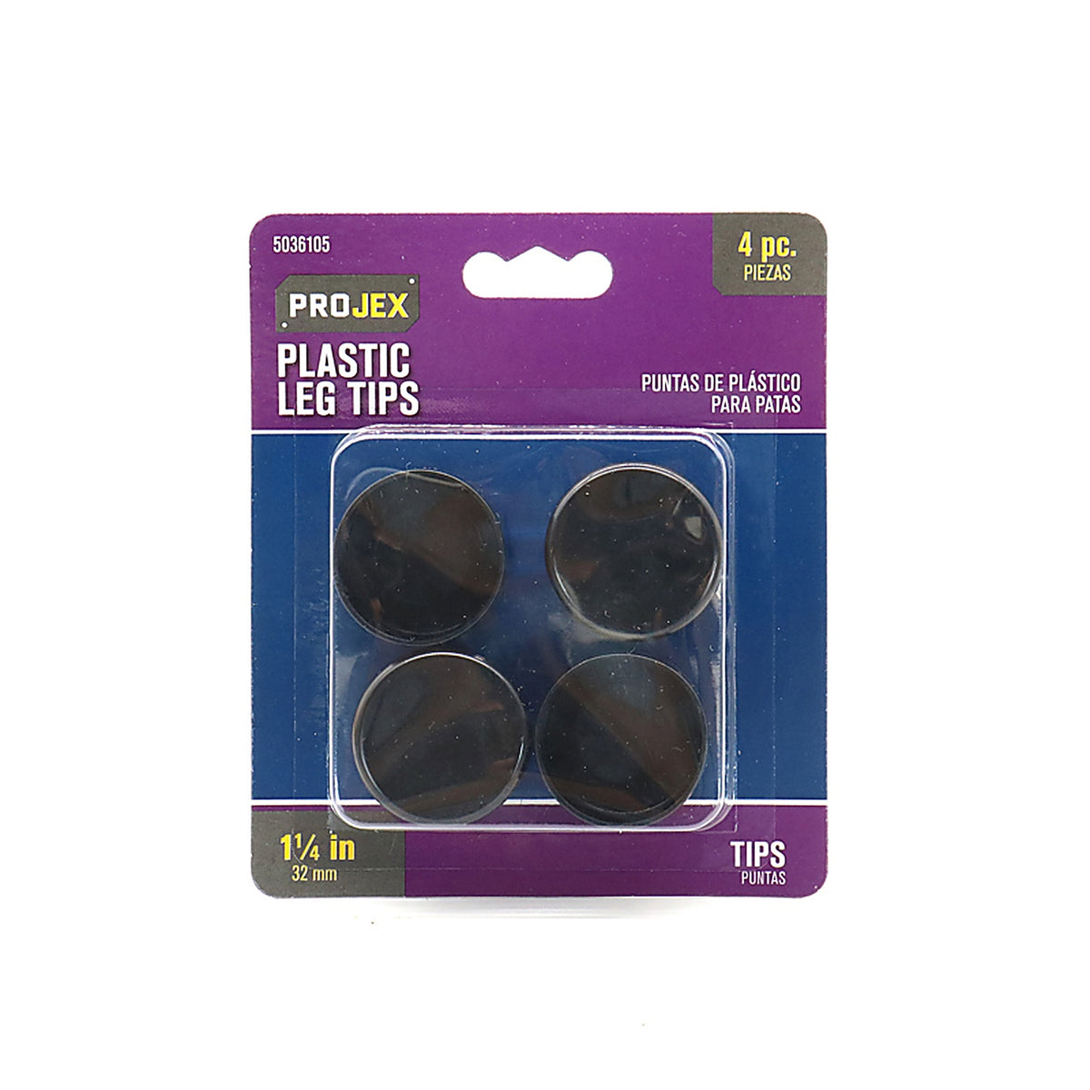 Projex - P0076 - Plastic Leg Tip Black Round 1-1/4 in. W 4 pk