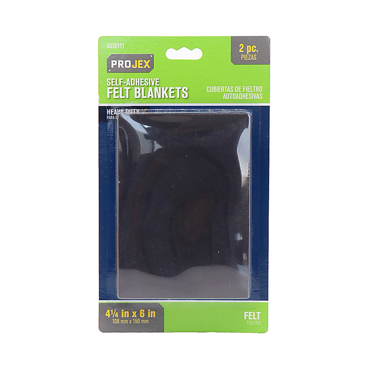 Projex - P0115 - Felt Self Adhesive Blanket Brown Rectangle 4-1/4 in. W X 6 in. L 2 pk