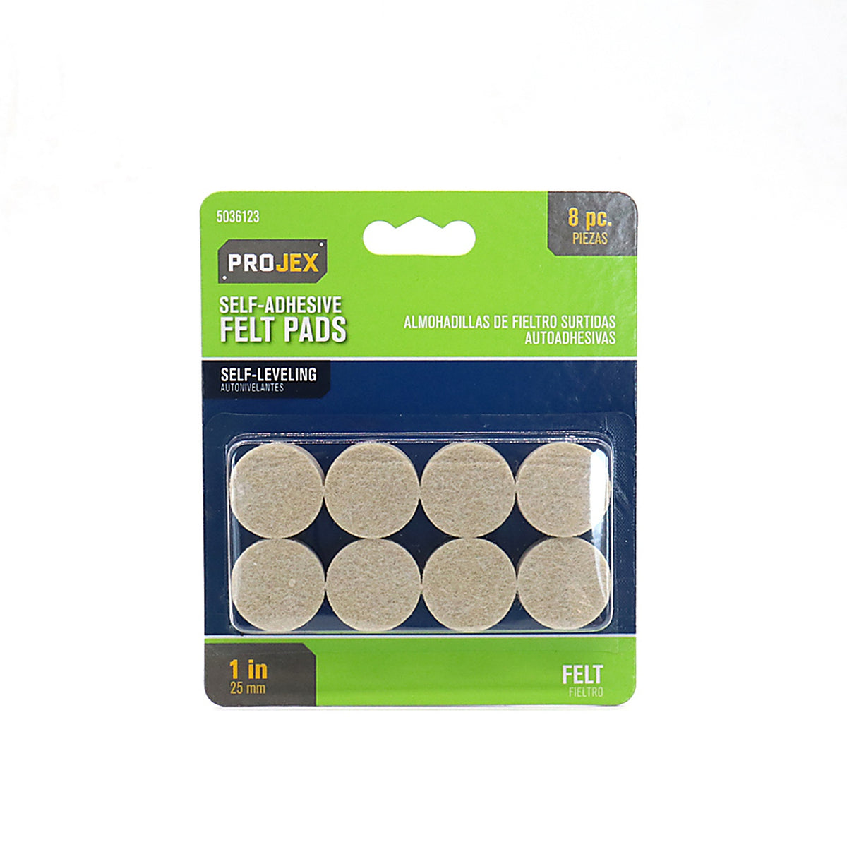 Projex - P0105 - Felt Self Adhesive Protective Pad White Round 1 in. W 8 pk