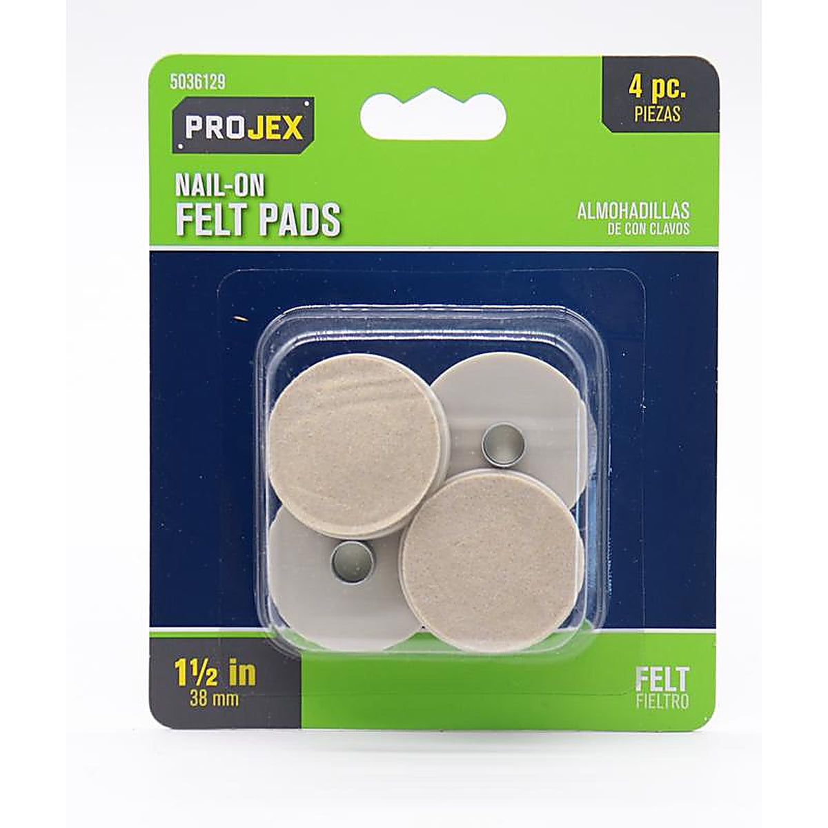 Projex - P0009 - Felt Protective Pad Brown Round 7/8 in. W X 1-1/2 in. L 4 pk