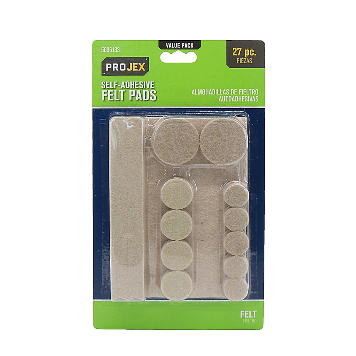 Projex - P0097 - Felt Self Adhesive Surface Pad Brown Round 6 in. W 27 pk