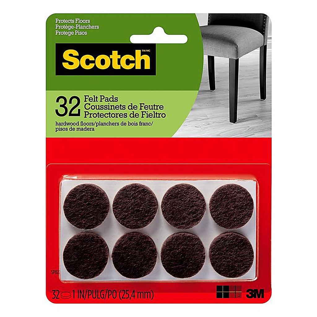 3M - SP822-NA - Scotch Felt Self Adhesive Protective Pad Brown Round 1 pk