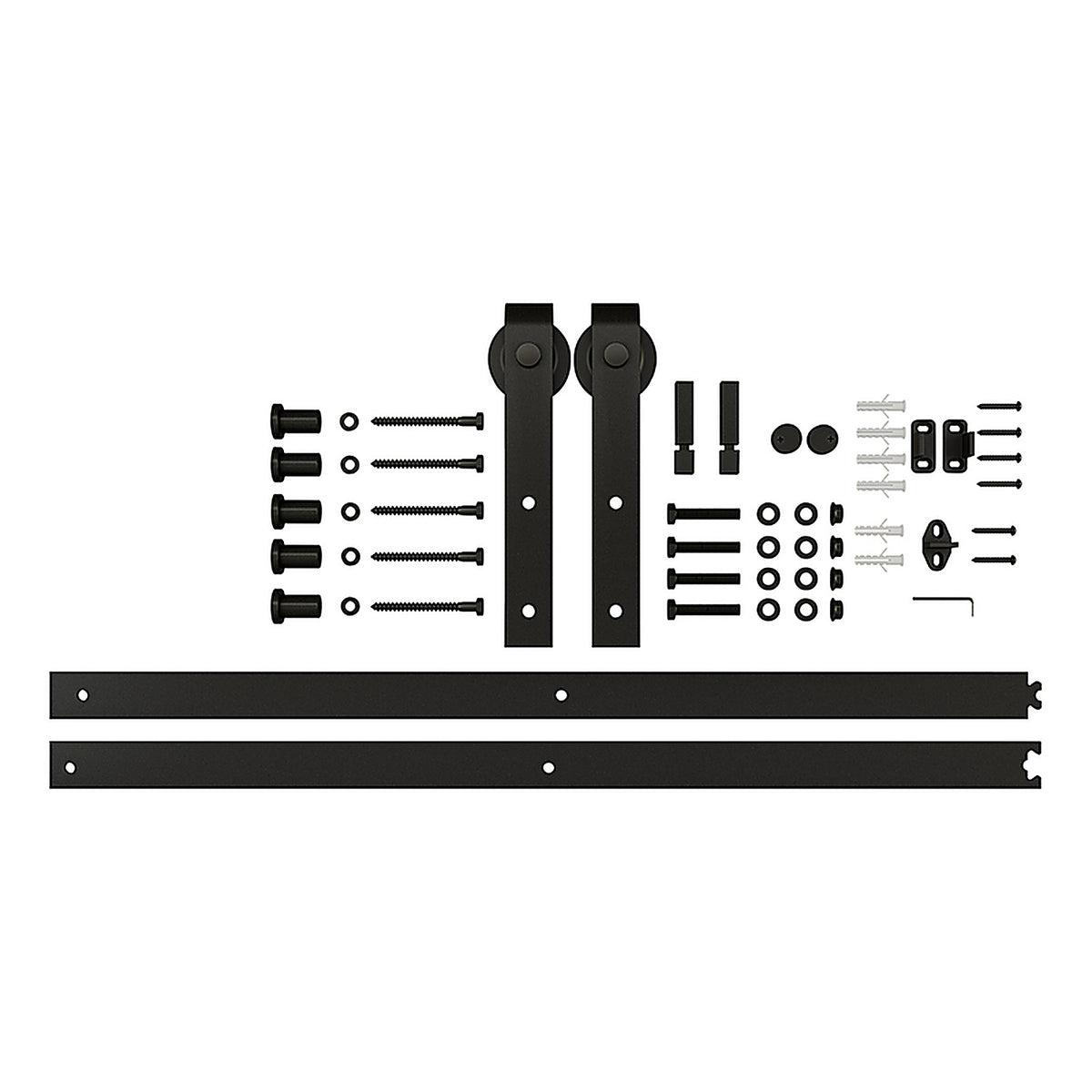 National Hardware - N700-003 - Classic Matte Black Steel Barn Door Hanger Kit 1 pc