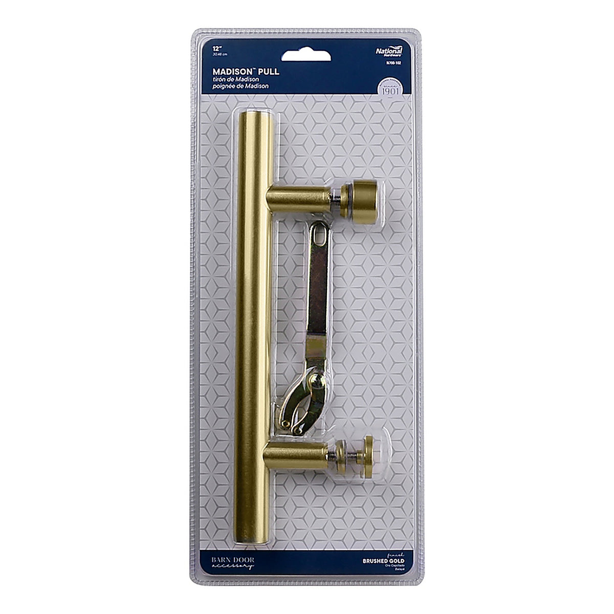 National Hardware - N700-102 - Madison Brushed Gold Steel Pull Handle 1 pc