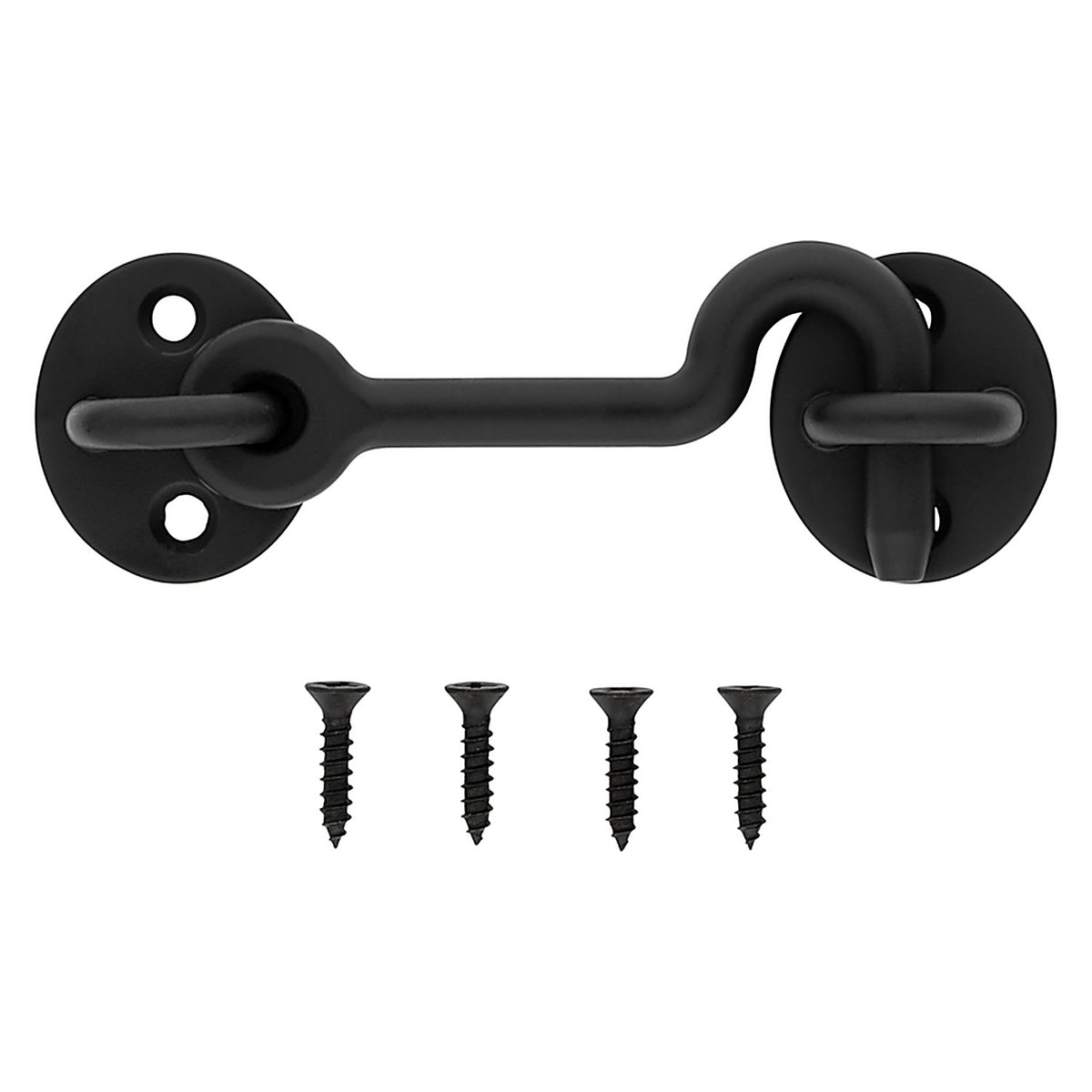 National Hardware - N700-153 - Matte Black Steel Hook and Eye Closure 1 pc