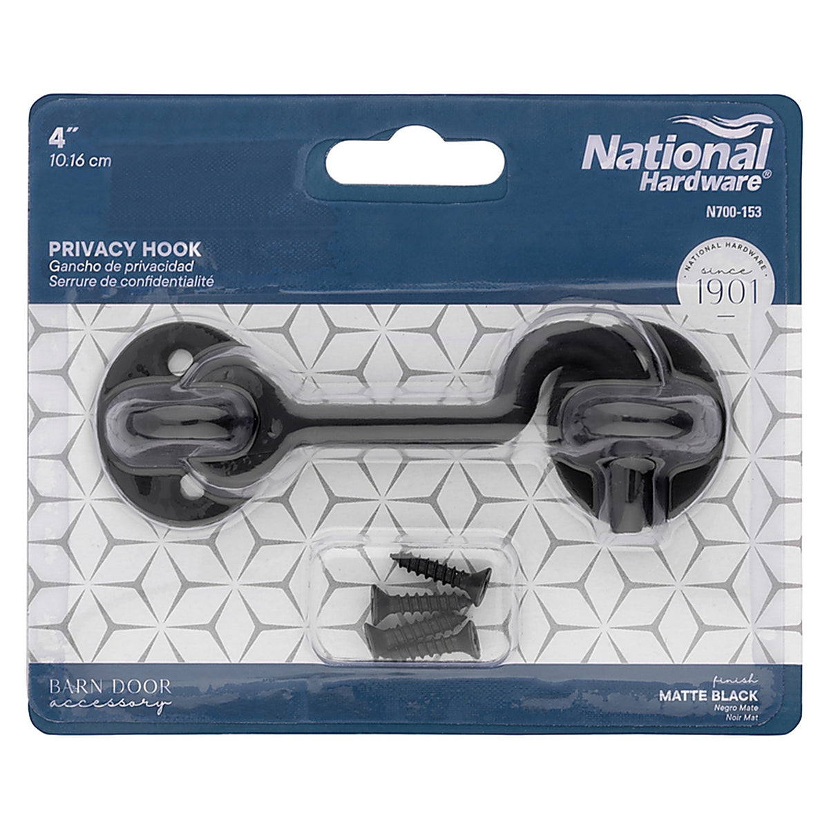 National Hardware - N700-153 - Matte Black Steel Hook and Eye Closure 1 pc