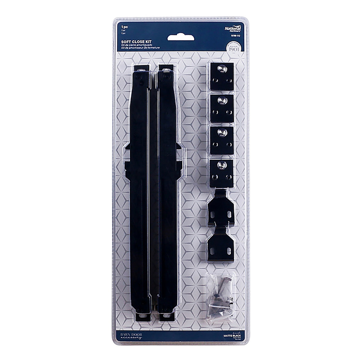 National Hardware - N700-112 - Matte Black Plastic Soft Close Kit 1 pc