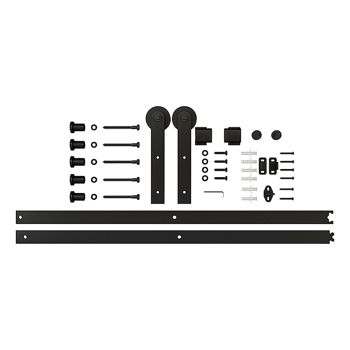 National Hardware - N700-001 - Builder Matte Black Steel Barn Door Hanger Kit 1 pc