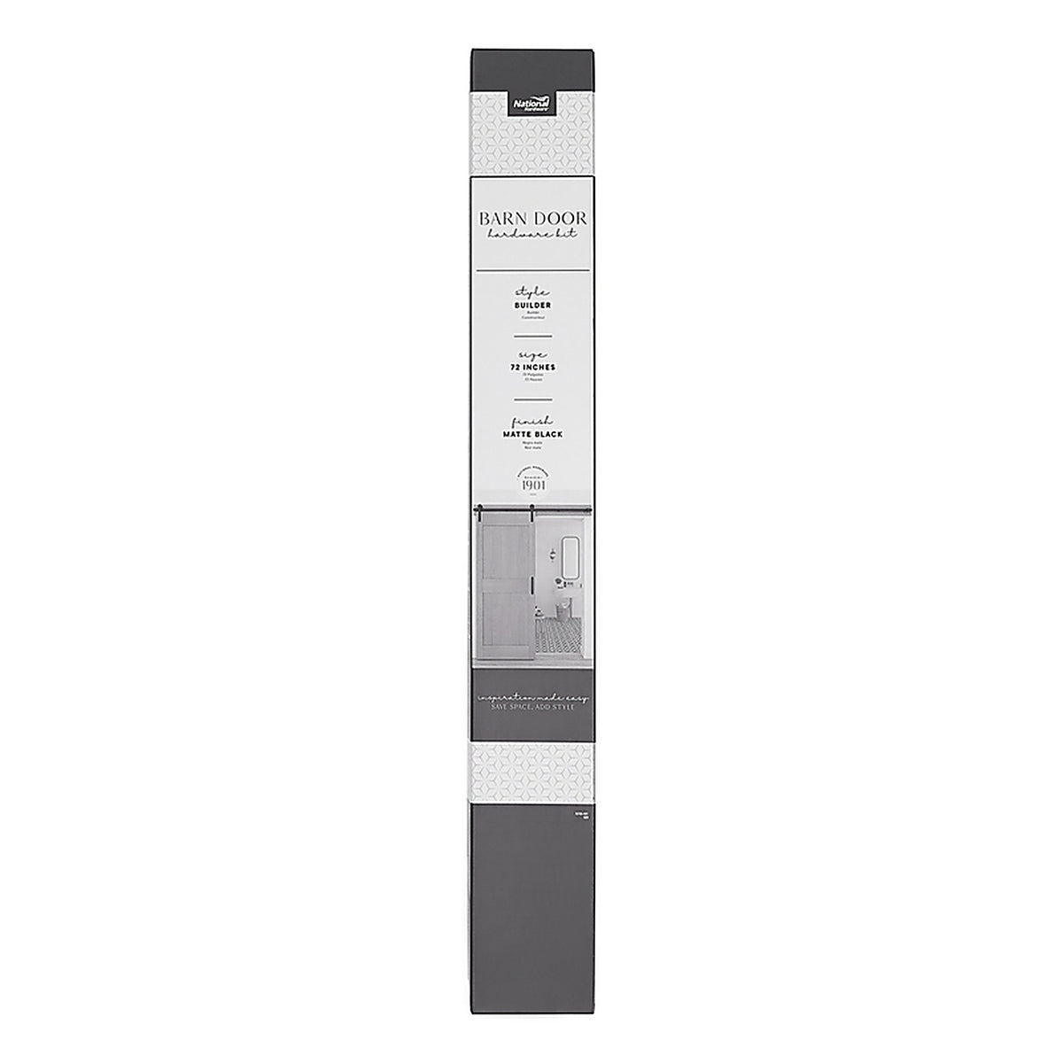 National Hardware - N700-001 - Builder Matte Black Steel Barn Door Hanger Kit 1 pc