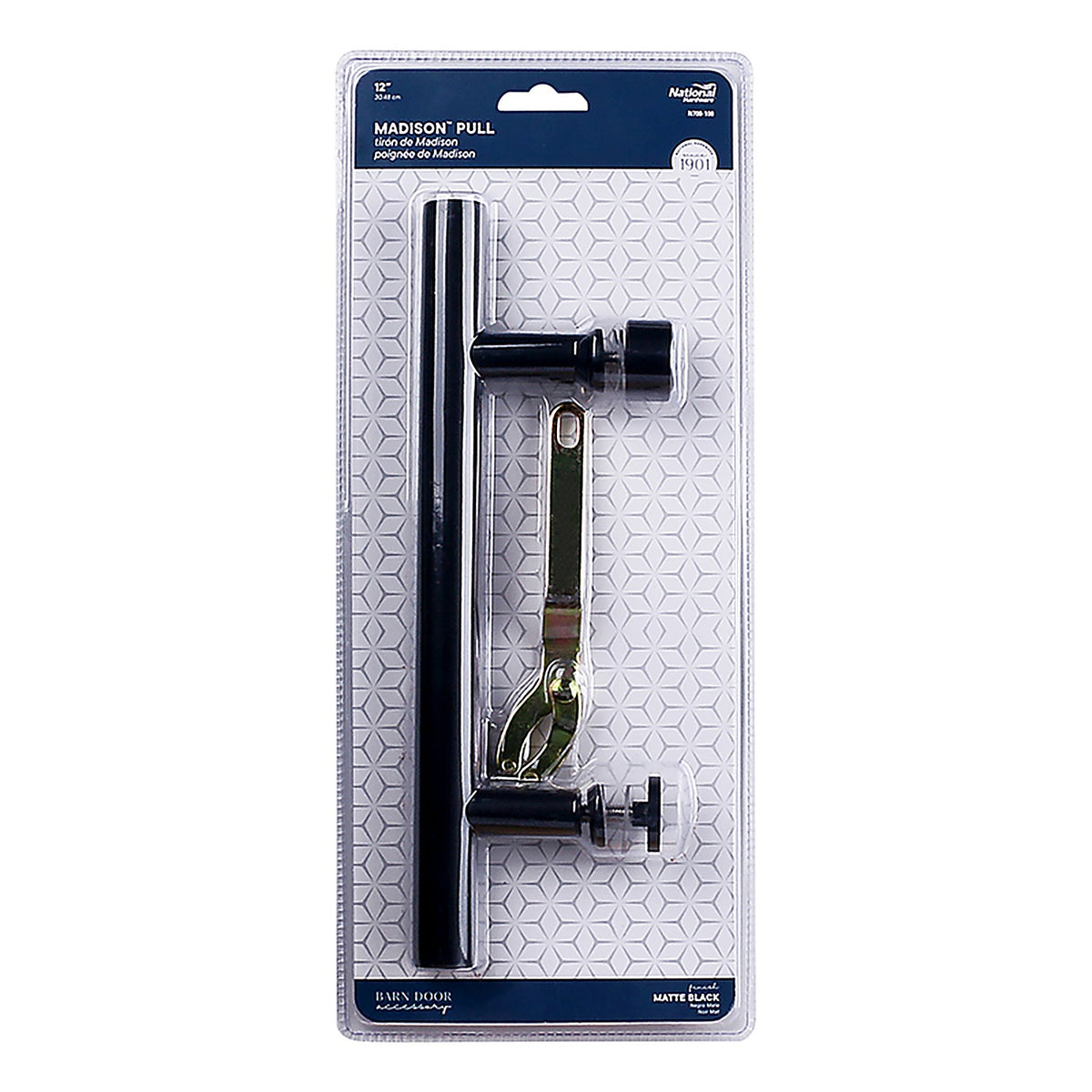 National Hardware - N700-100 - Madison Matte Black Steel Pull Handle 1 pc