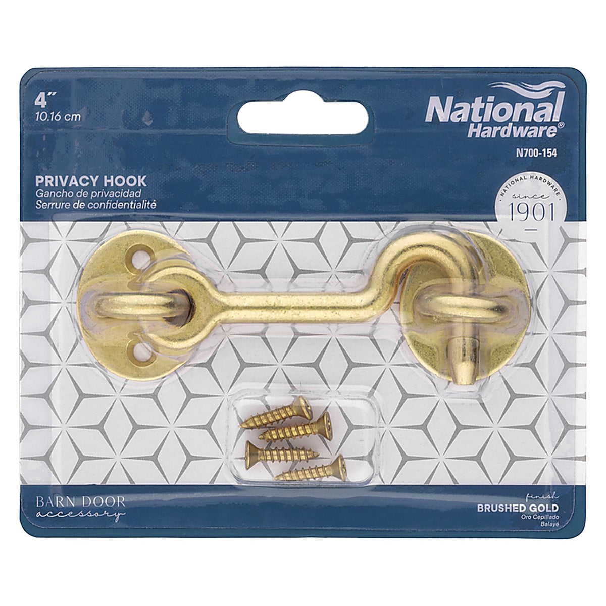 National Hardware - N700-154 - Brushed Gold Steel Hook and Eye Closure 1 pc