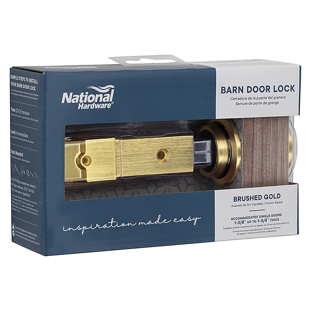 National Hardware - N700-152 - Brushed Steel/Zinc Sliding Door Lock