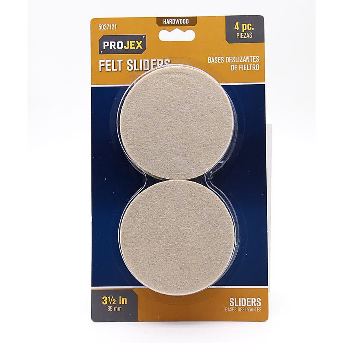 Projex - P0146 - Brown 3-1/2 in. Adhesive Felt Sliding Discs 4 pk