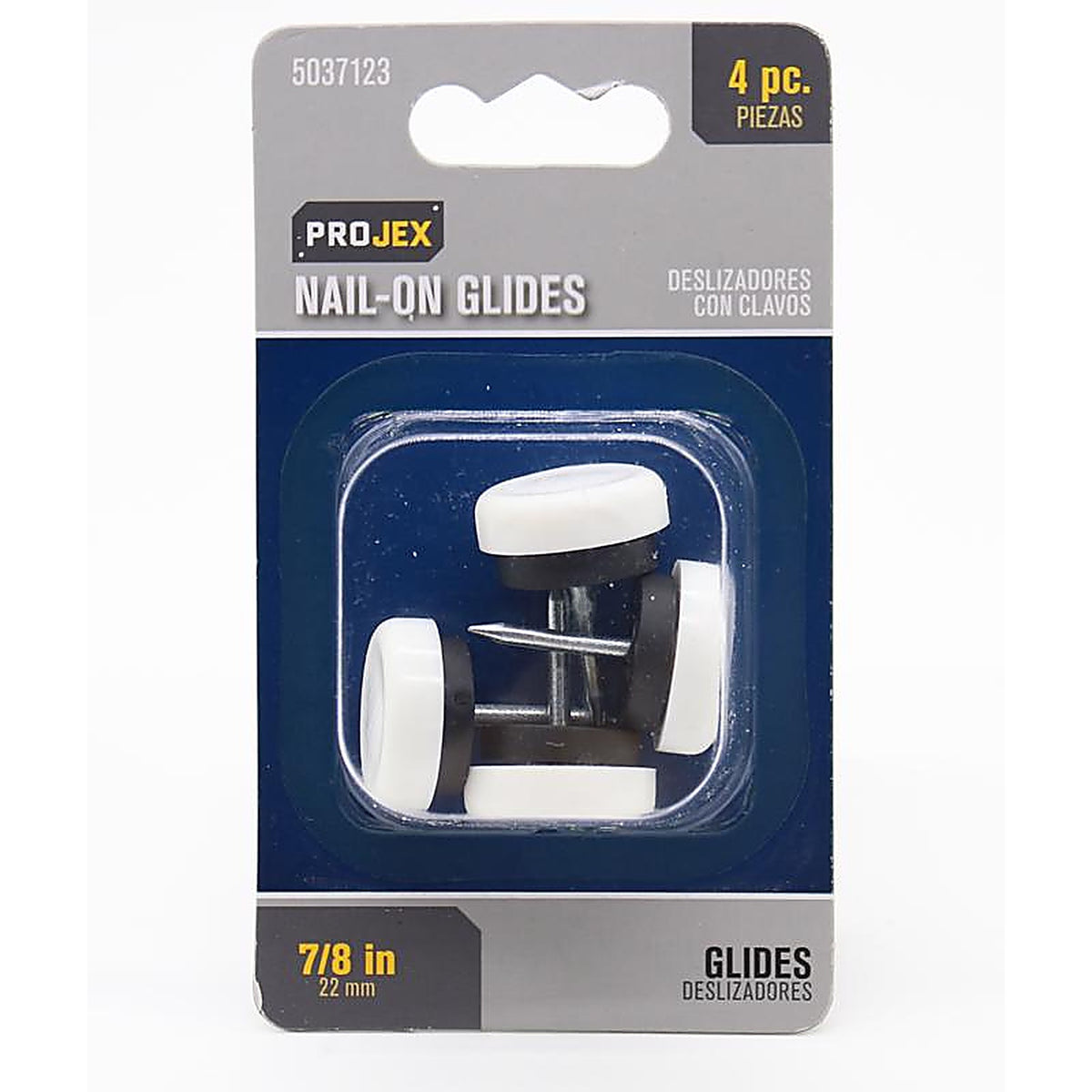 Projex - P0134 - White 7/8 in. Nail-On Nylon Chair Glide 4 pk