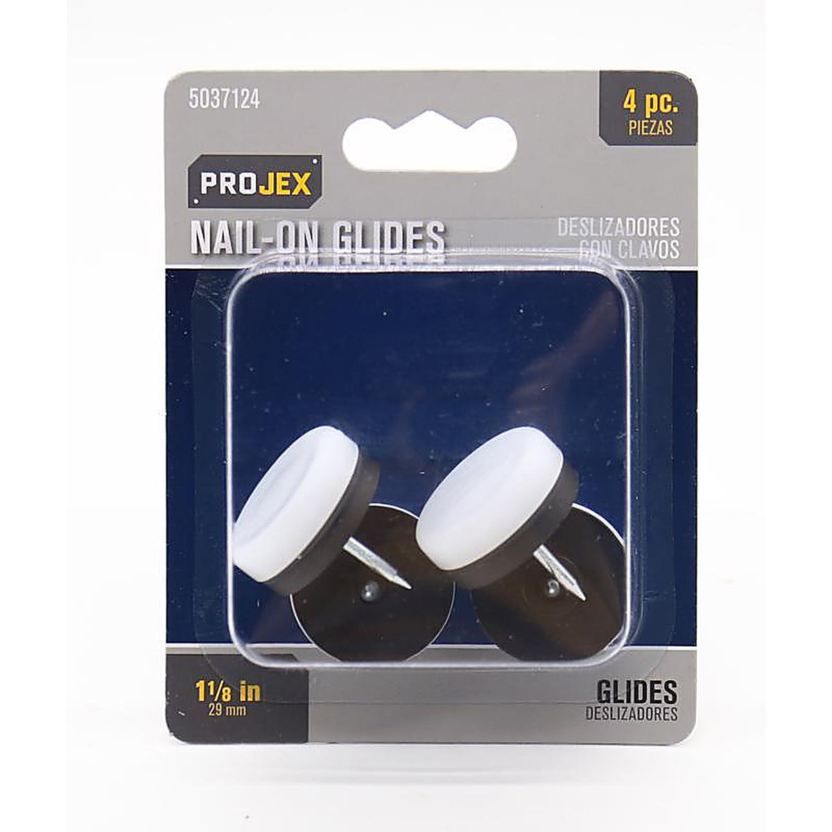 Projex - P0135 - White 1-1/8 in. Nail-On Nylon Chair Glide 4 pk