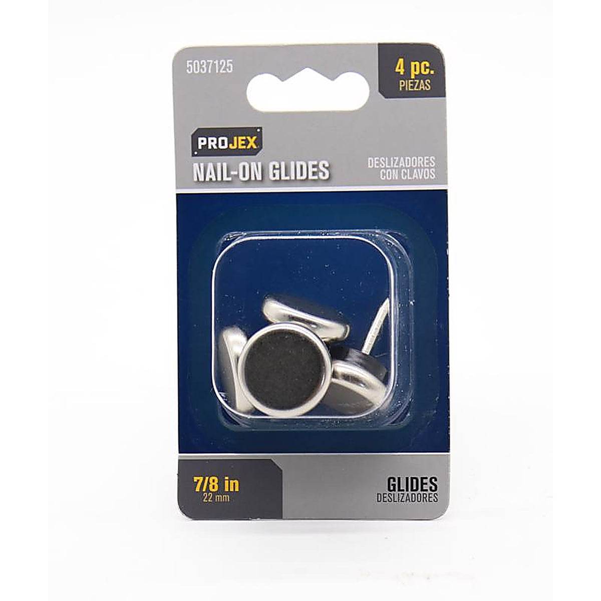 Projex - P0136 - Silver 7/8 in. Nail-On Nickel Chair Glide 4 pk