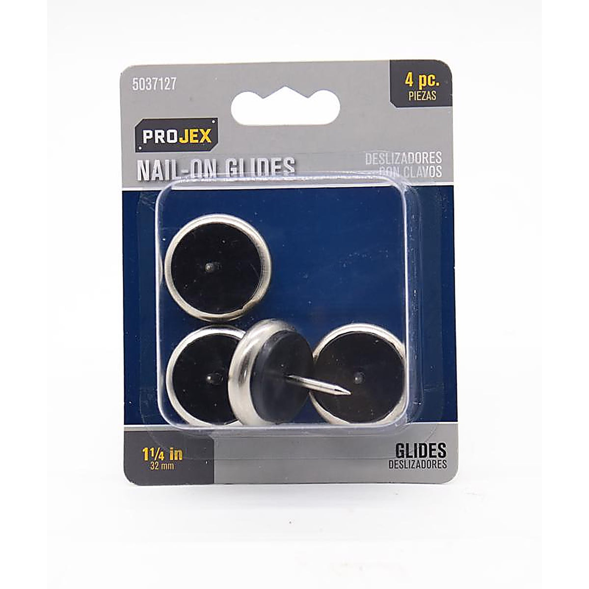 Projex - P0138 - Silver 1-1/4 in. Nail-On Nickel Chair Glide 4 pk