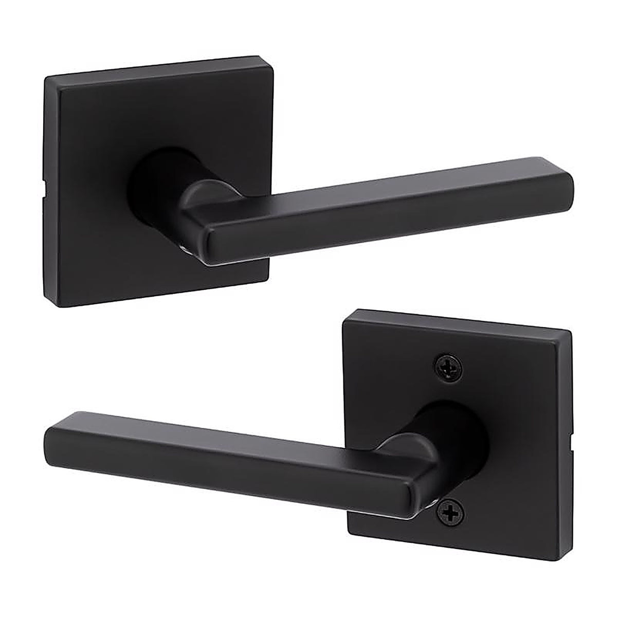 Kwikset - 97200-906 - Halifax Matte Black Passage Lever Right or Left Handed