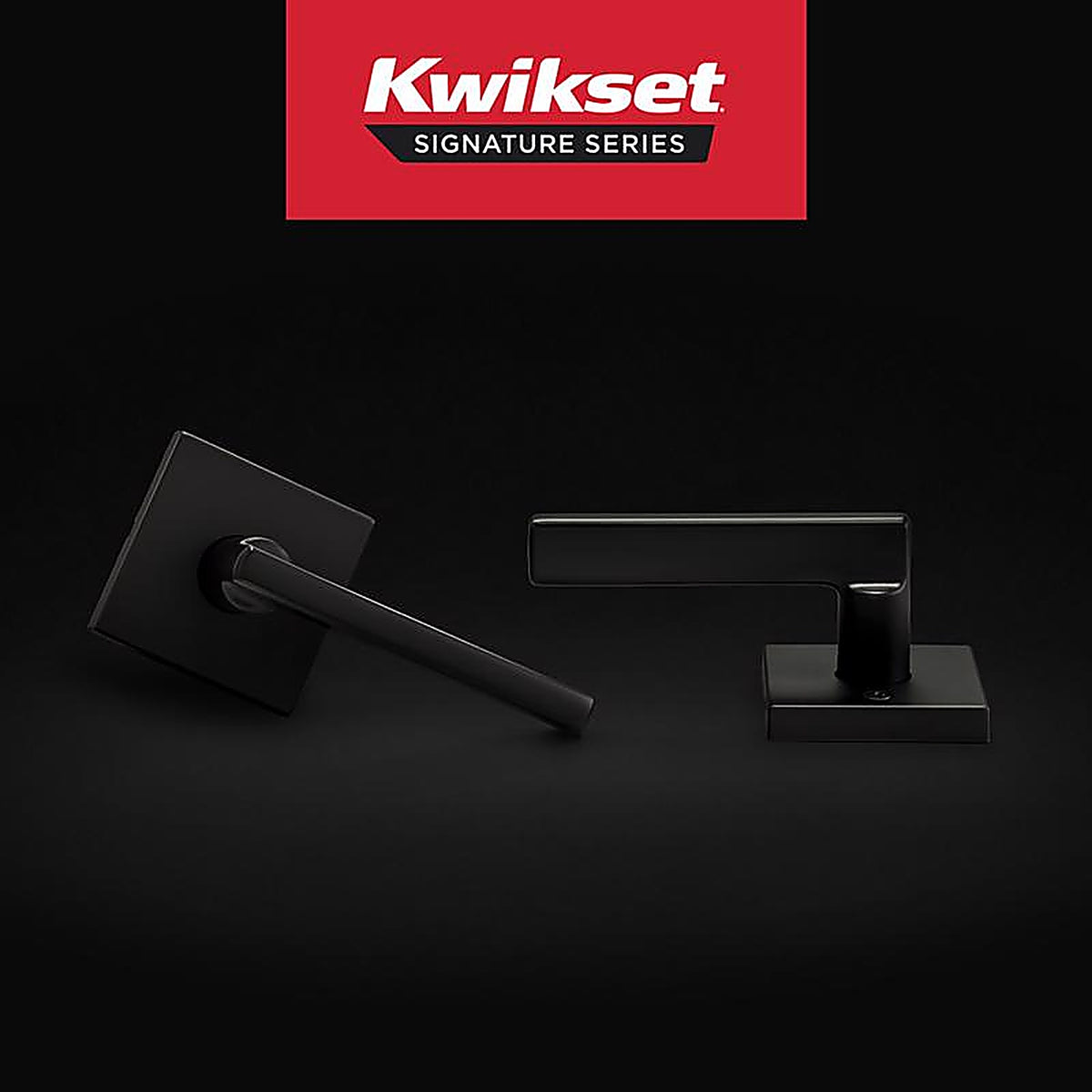 Kwikset - 97200-906 - Halifax Matte Black Passage Lever Right or Left Handed