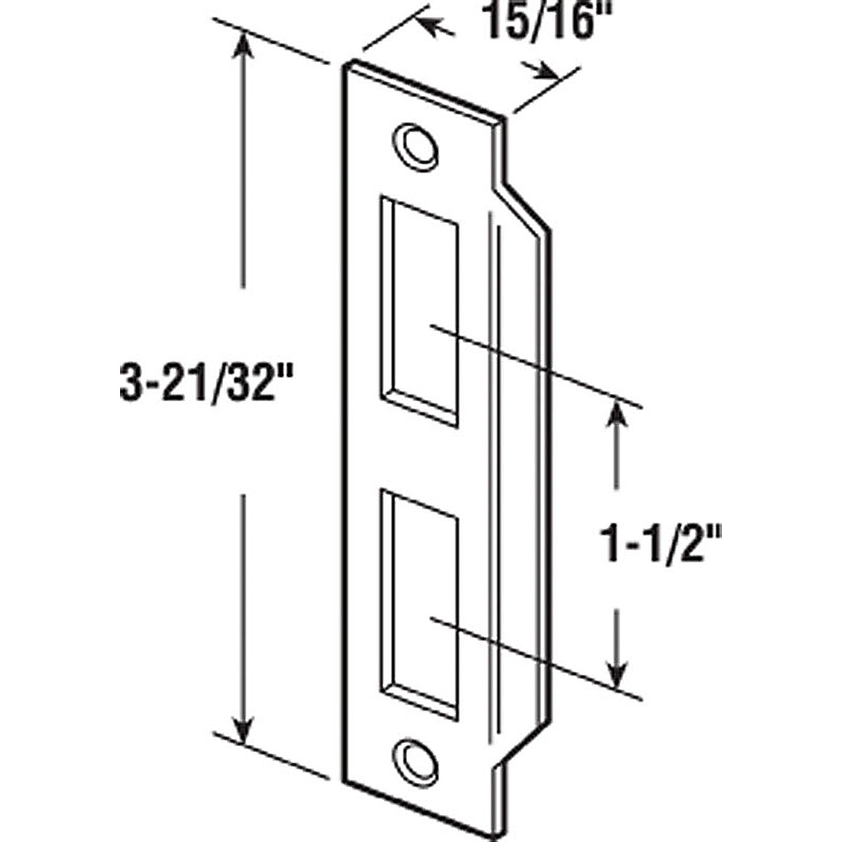 Prime-Line - E2435 - Brass-Plated Gold Steel Door Strike - 1/Pack