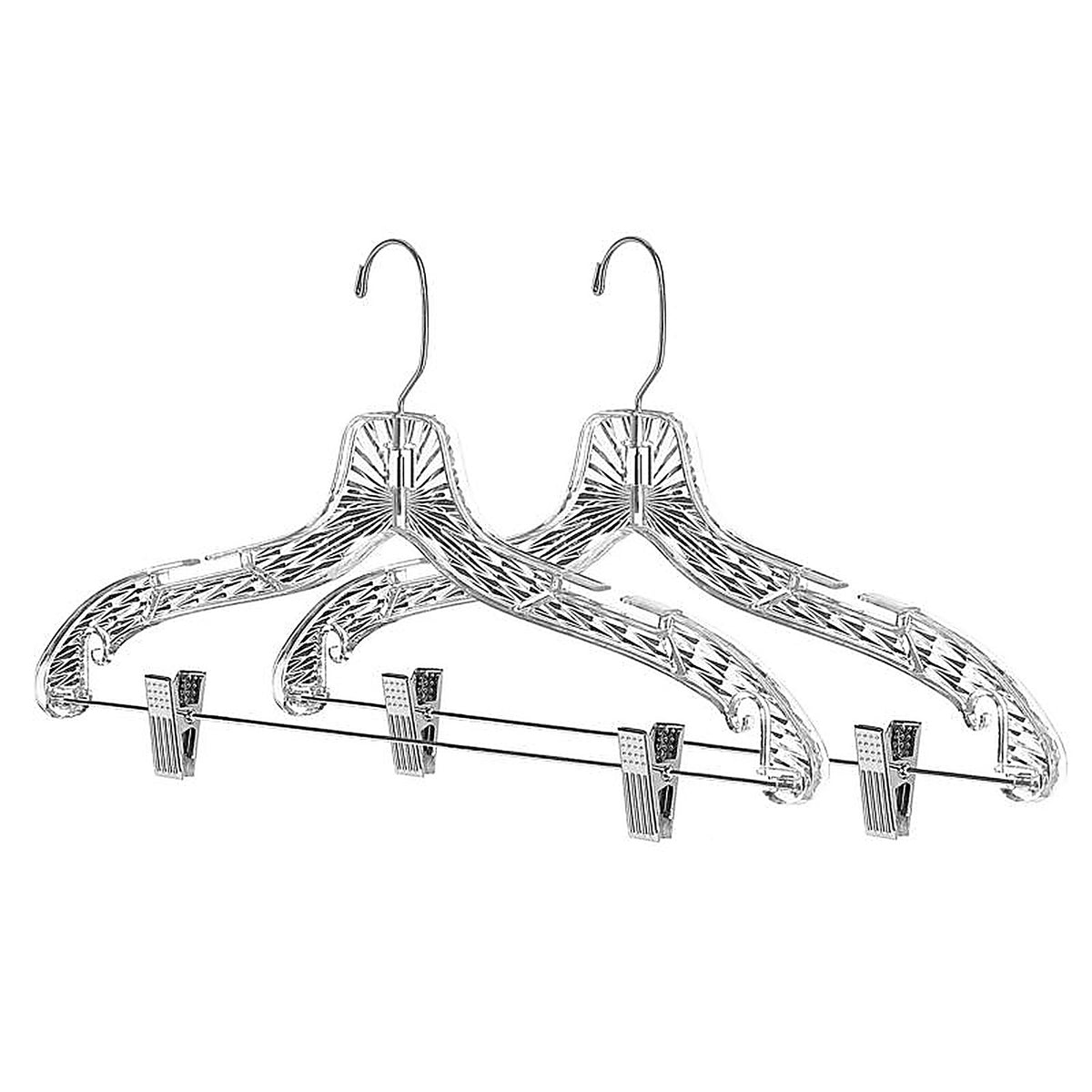 Whitmor - 6062-4771 - 9.5 in. H X 16.75 in. W X 1 in. L Plastic Clear Suit Hanger 2 pk