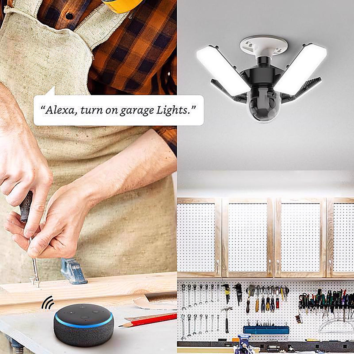 Feit Electric - ADJCAMPANWIFILD - Indoor and Outdoor Black Wi-Fi Security Camera