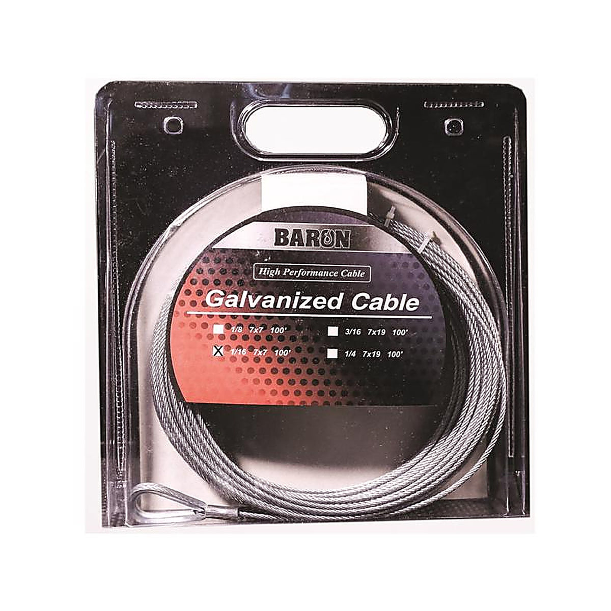 Baron - 76005 - Galvanized Galvanized Steel 1/16 in. D X 100 ft. L Aircraft Cable