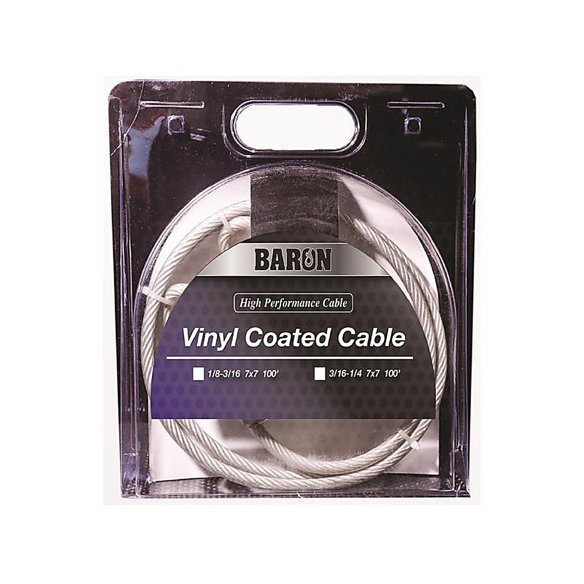 Baron - 53205 - Vinyl Coated Galvanized Steel 3/16-1/4 in. D X 100 ft. L Aircraft Cable