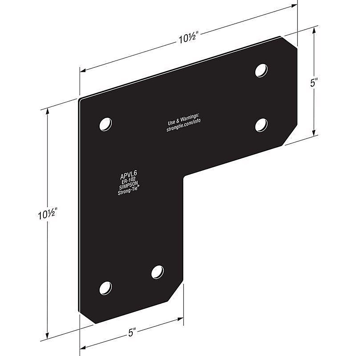 Simpson Strong-Tie - APVL6 - APVA 10.5 in. H X 10.5 in. W X 5 in. D Steel Inside L Strap Brace